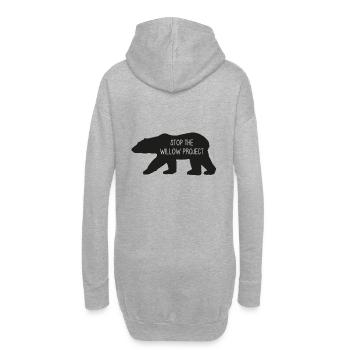 Stop the Willow Project (noir) - Sweat-shirt à capuche long Femme - gris chiné - Dos