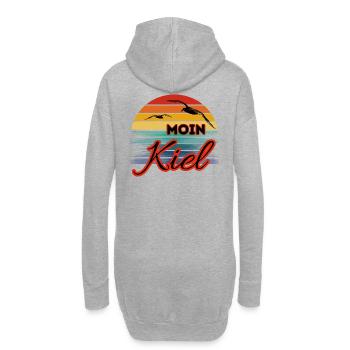 Moin Kiel mit Möwe im Retro Style - Hoodie-Kleid - Grau meliert - Hinten