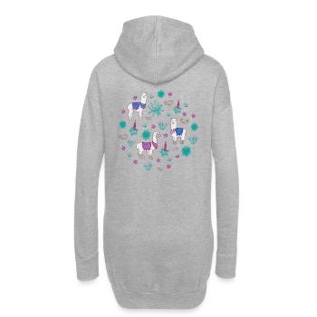 Llama et ses amis - Sweat-shirt à capuche long Femme - gris chiné - Dos