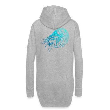 tauchen taucher scuba dive octopus nautilus - Hoodie-Kleid - Grau meliert - Hinten