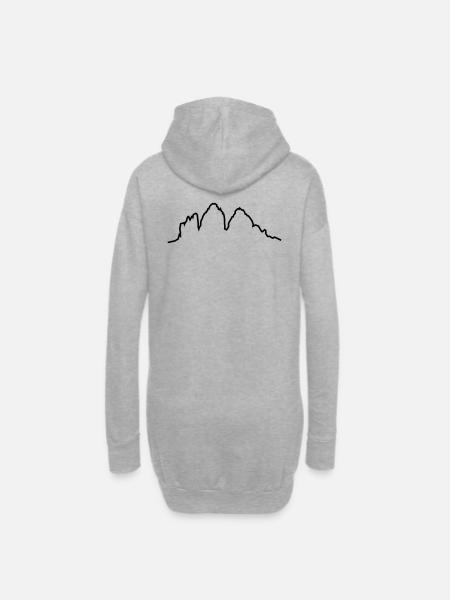 Dolomiten 3 Zinnen - Hoodie-Kleid - Grau meliert