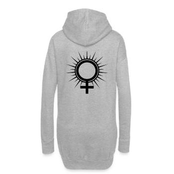 weiblich Symbol - Hoodie-Kleid - Grau meliert - Hinten
