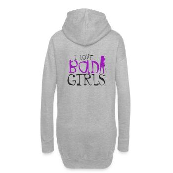 I love Bad Girls - Hoodie-Kleid - Grau meliert - Hinten