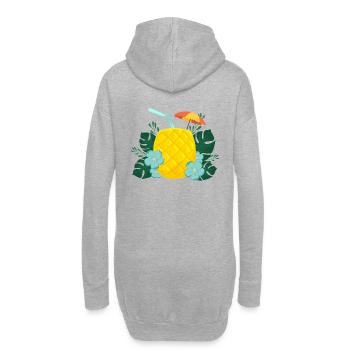 Boisson ananas / été / soleil - Sweat-shirt à capuche long Femme - gris chiné - Dos
