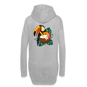 Toucan Sommer mit Sonne - Hoodie-Kleid - Grau meliert - Hinten