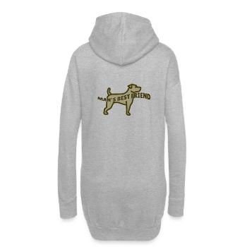 Chien - Meilleur ami / chien de l'homme - Sweat-shirt à capuche long Femme - gris chiné - Dos