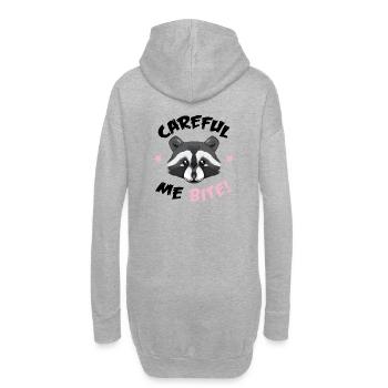Waschbär - Vorsicht ich beiße - Hoodie-Kleid - Grau meliert - Hinten