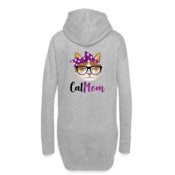 Maman de chat / maman de chats - Sweat-shirt à capuche long Femme - gris chiné - Dos