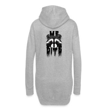 Ich beiße Waschbär - Hoodie-Kleid - Grau meliert - Hinten