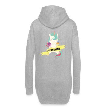 Caution extremely sweet unicorn - Hoodie-Kleid - Grau meliert - Hinten