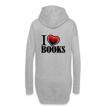 J'aime les livres et la lecture - Sweat-shirt à capuche long Femme - gris chiné - Dos