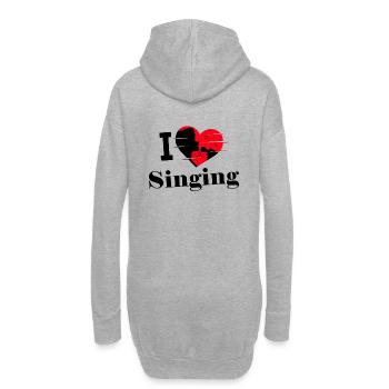 Ich liebe Singen im Chor - Hoodie-Kleid - Grau meliert - Hinten