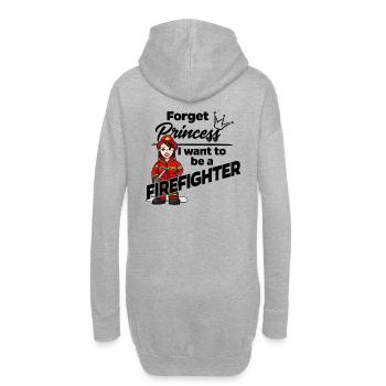 Feuerwehrfrau statt Prinzessin - Hoodie-Kleid - Grau meliert - Hinten