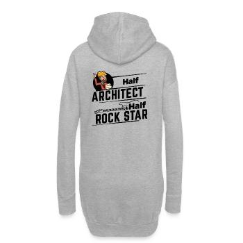 Architecte - Half Rock Star - Sweat-shirt à capuche long Femme - gris chiné - Dos