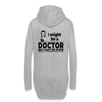 Ärztin - Can't Fix Stupid - Hoodie-Kleid - Grau meliert - Hinten