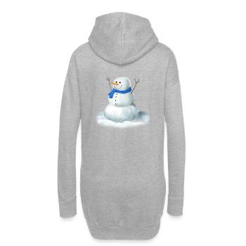 Schneemann im Winter Happy mit Schal - Hoodie-Kleid - Grau meliert - Hinten