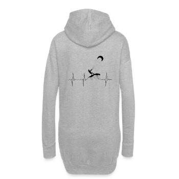 Kitesurf EKG Heartbeat Heartbeat - Sweat-shirt à capuche long Femme - gris chiné - Dos