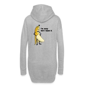 Kinky banana sexy (Banane) - Hoodie-Kleid - Grau meliert - Hinten