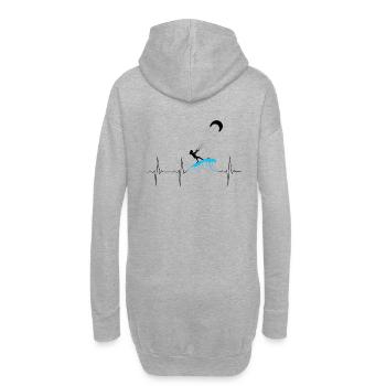 ECG Battement de Coeur Heartbeat KitesurfIng Woman Female - Sweat-shirt à capuche long Femme - gris chiné - Dos