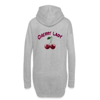 Cerises - Cherry Lady - Sweat-shirt à capuche long Femme - gris chiné - Dos