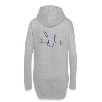 Stéthoscope EKG Heartbeat Heartbeat Stéthoscope B - Sweat-shirt à capuche long Femme - gris chiné - Dos