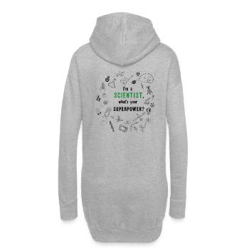 Wissenschaft / Scientist Superpower - Hoodie-Kleid - Grau meliert - Hinten