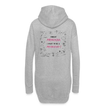 Physiker statt Prinzessin - Hoodie-Kleid - Grau meliert - Hinten