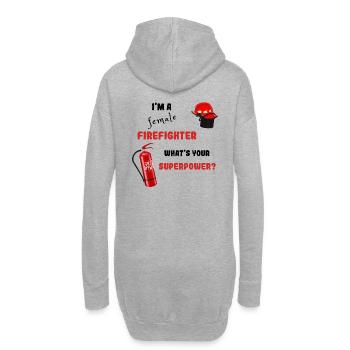 Feuerwehrmann - Welche Superkräfte hast du - Hoodie-Kleid - Grau meliert - Hinten