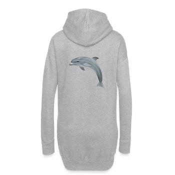 Süßer Delfin - Hoodie-Kleid - Grau meliert - Hinten
