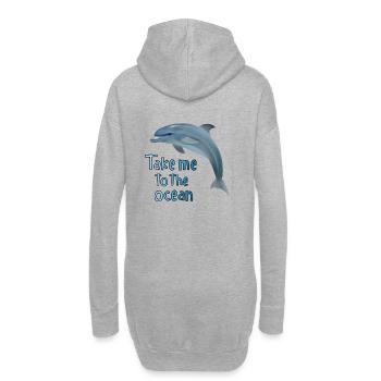 Dolphin - emmène-moi à la mer - Sweat-shirt à capuche long Femme - gris chiné - Dos