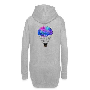 Gehirn Balloon Mind - Hoodie-Kleid - Grau meliert - Hinten