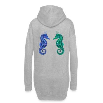 Süße Seepferdchen - Hoodie-Kleid - Grau meliert - Hinten