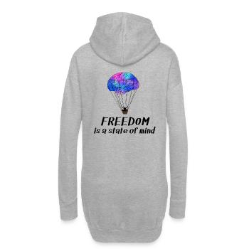 Gehirn Balloon Freedom state of mind - Hoodie-Kleid - Grau meliert - Hinten