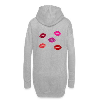 Many Lips - Hoodie-Kleid - Grau meliert - Hinten