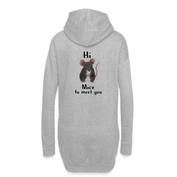 Doux souris / rat - ravi de vous rencontrer - Sweat-shirt à capuche long Femme - gris chiné - Dos