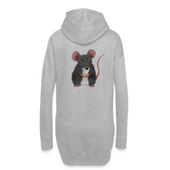 Petite souris ou rat mignon - Sweat-shirt à capuche long Femme - gris chiné - Dos