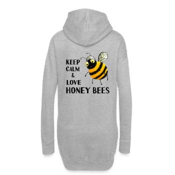 Abeilles - Restez calme et aimez les abeilles - Sweat-shirt à capuche long Femme - gris chiné - Dos