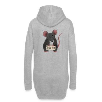 Douce souris / rat aimerait être embrassée - Sweat-shirt à capuche long Femme - gris chiné - Dos