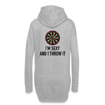 Dart je suis sexy et je le jette - Sweat-shirt à capuche long Femme - gris chiné - Dos