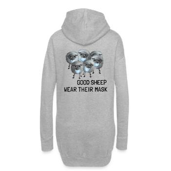 Süßes Schaf - Good sheep wear their mask - Hoodie-Kleid - Grau meliert - Hinten