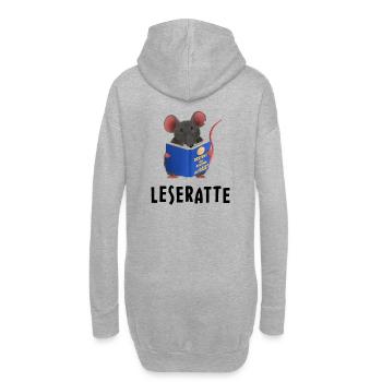 Leseratte / Bücherwurm - Hoodie-Kleid - Grau meliert - Hinten
