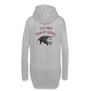 Opossum - Stay away from my garbage - Hoodie-Kleid - Grau meliert - Hinten