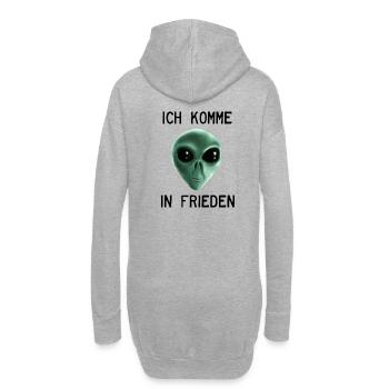 Alien - Ich komme in Frieden - Hoodie-Kleid - Grau meliert - Hinten