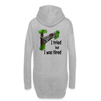 Sweet sloth - I tried but I was tiered - Hoodie Dress - heather grey - Back