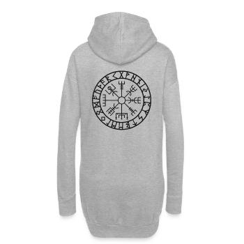 Vegvisir Symbol | Geschenkidee für Geburtstage - Hoodie-Kleid - Grau meliert - Hinten