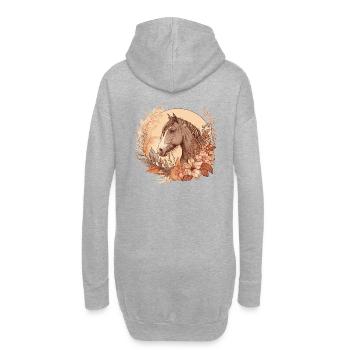 Pferd Boho - Hoodie-Kleid - Grau meliert - Hinten