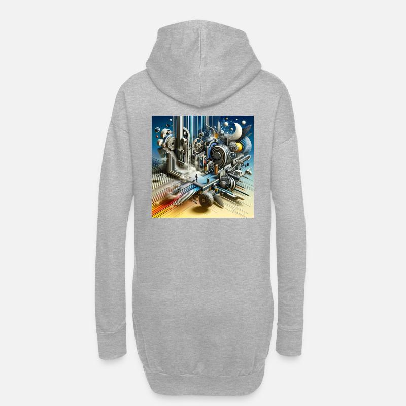 DimensionMix - Hoodie-Kleid - Grau meliert