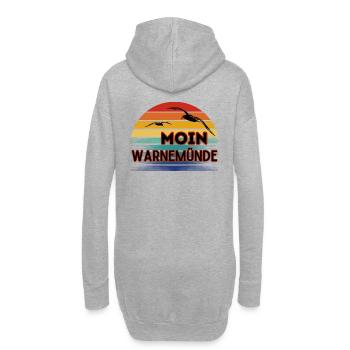 Moin Warnemünde avec mouette dans un style rétro - Sweat-shirt à capuche long Femme - gris chiné - Dos