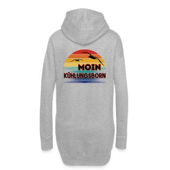 Moin Kühlungsborn mit Möwe im Retro Style - Hoodie-Kleid - Grau meliert - Hinten
