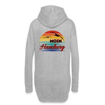 Moin Hamburg mit Möwe im Retro Style - Hoodie-Kleid - Grau meliert - Hinten